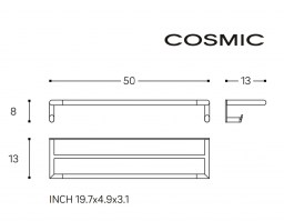 MEDIDAS ESTANTE TOALLERO 50cm MICRA COSMIC